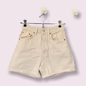 High waisted Cream Shorts Zara
